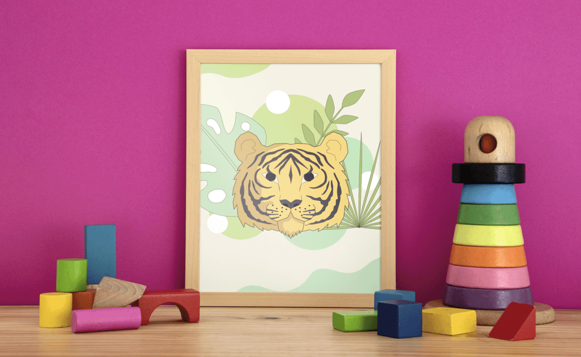 Jungle Majesty Tiger - Framed Wall Art