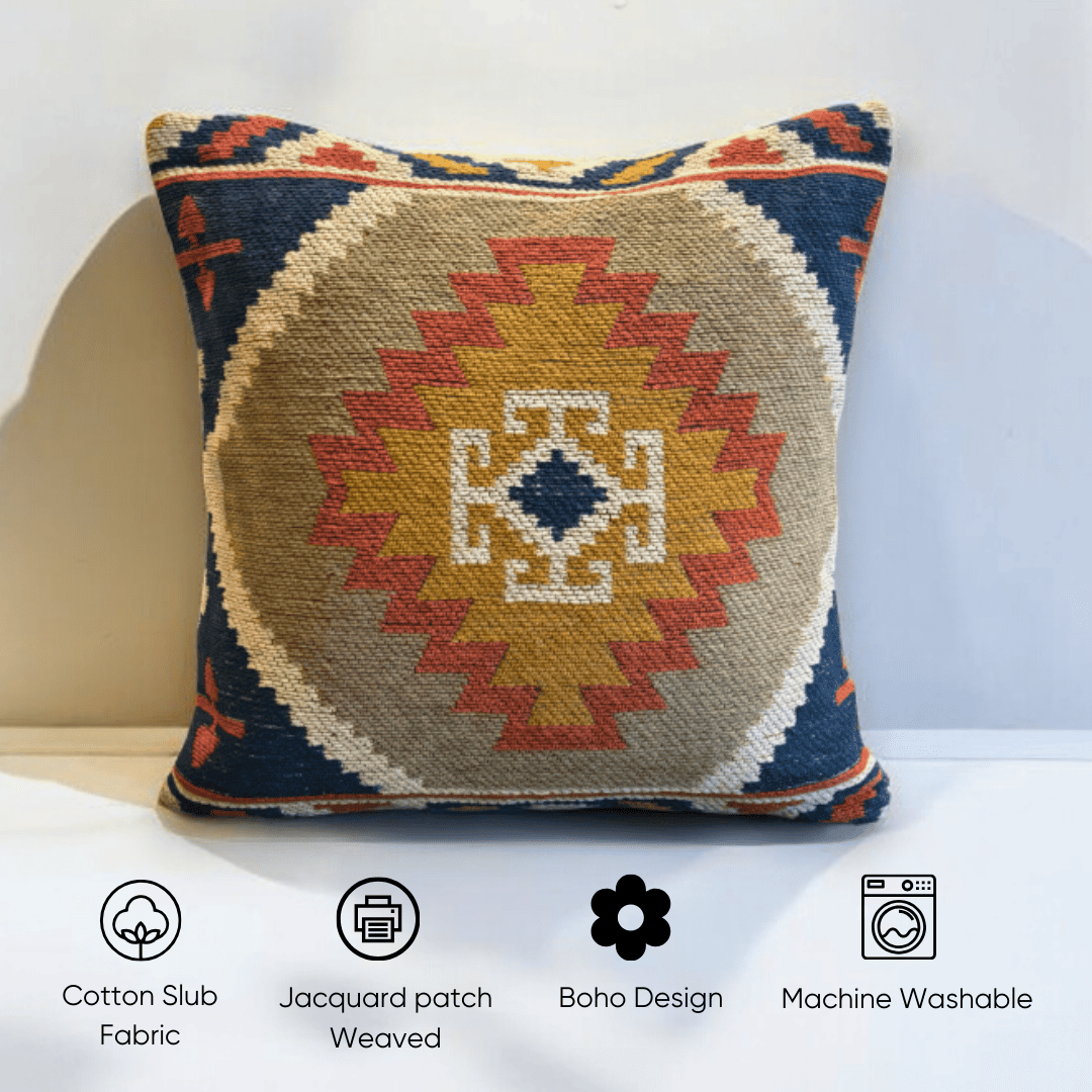 Kilim Tribal Jacquard Cushion Cover