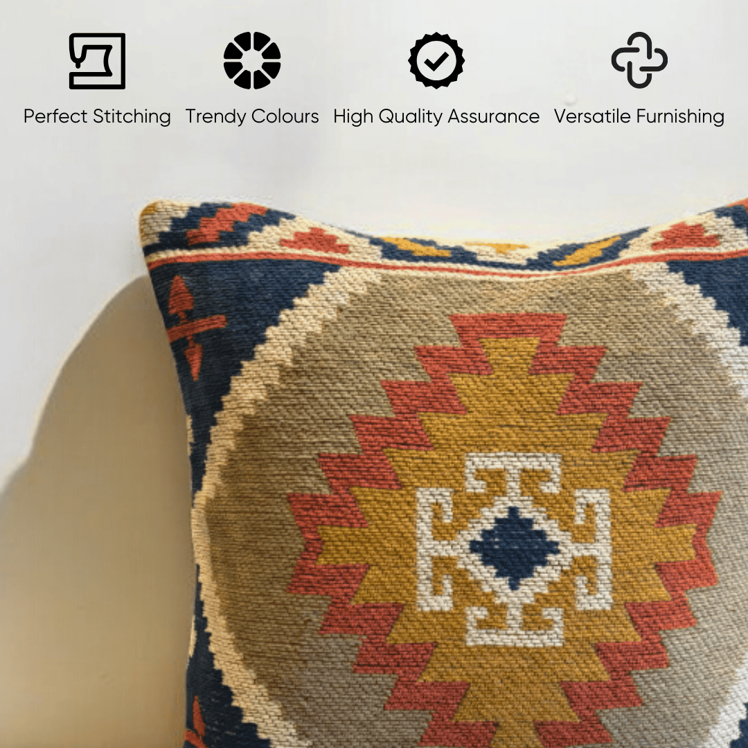 Kilim Tribal Jacquard Cushion Cover