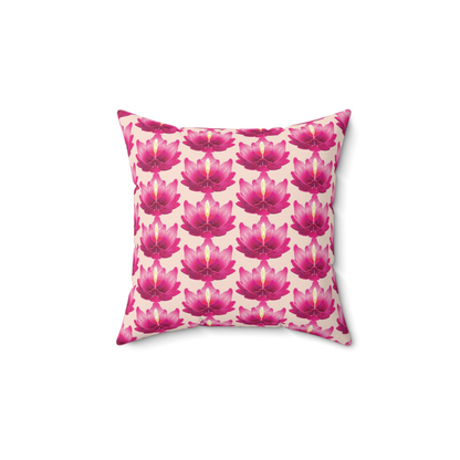 Lotus Bloom Taffeta Silk Cushion Cover