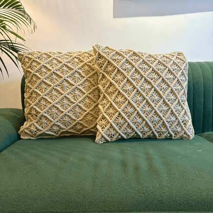 Macrame Starburst Tufted Cushion Cover