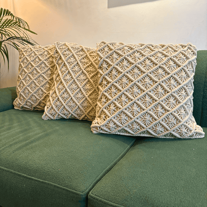 Macrame Starburst Tufted Cushion Cover