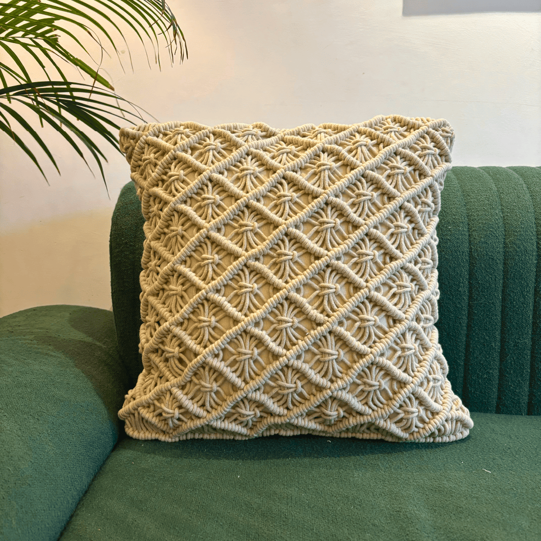 Macrame Starburst Tufted Cushion Cover