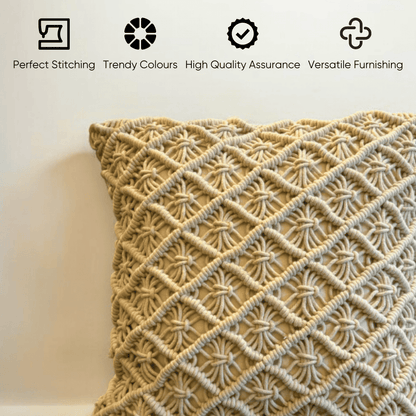 Macrame Starburst Tufted Cushion Cover