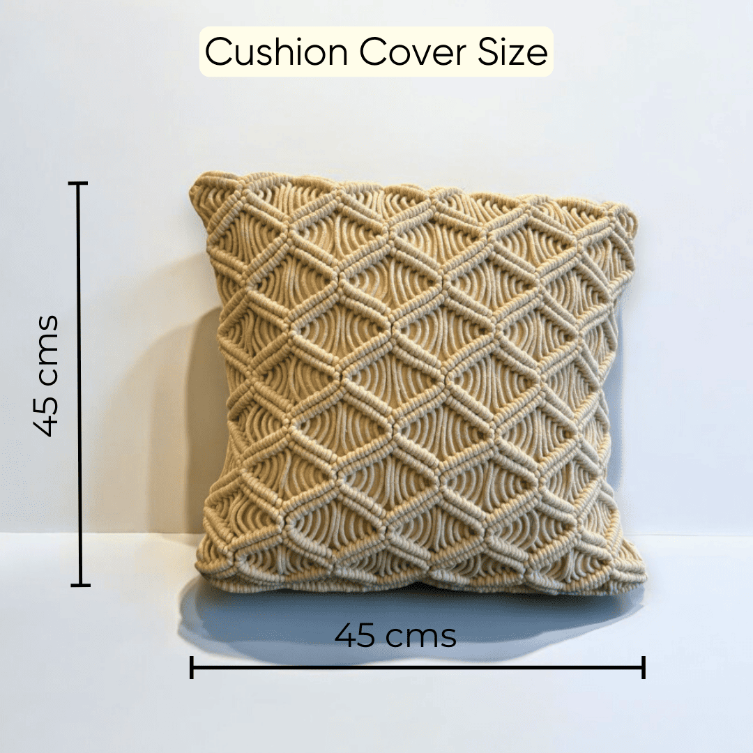 Macrame Weave Textured Tufted Cushion Cover