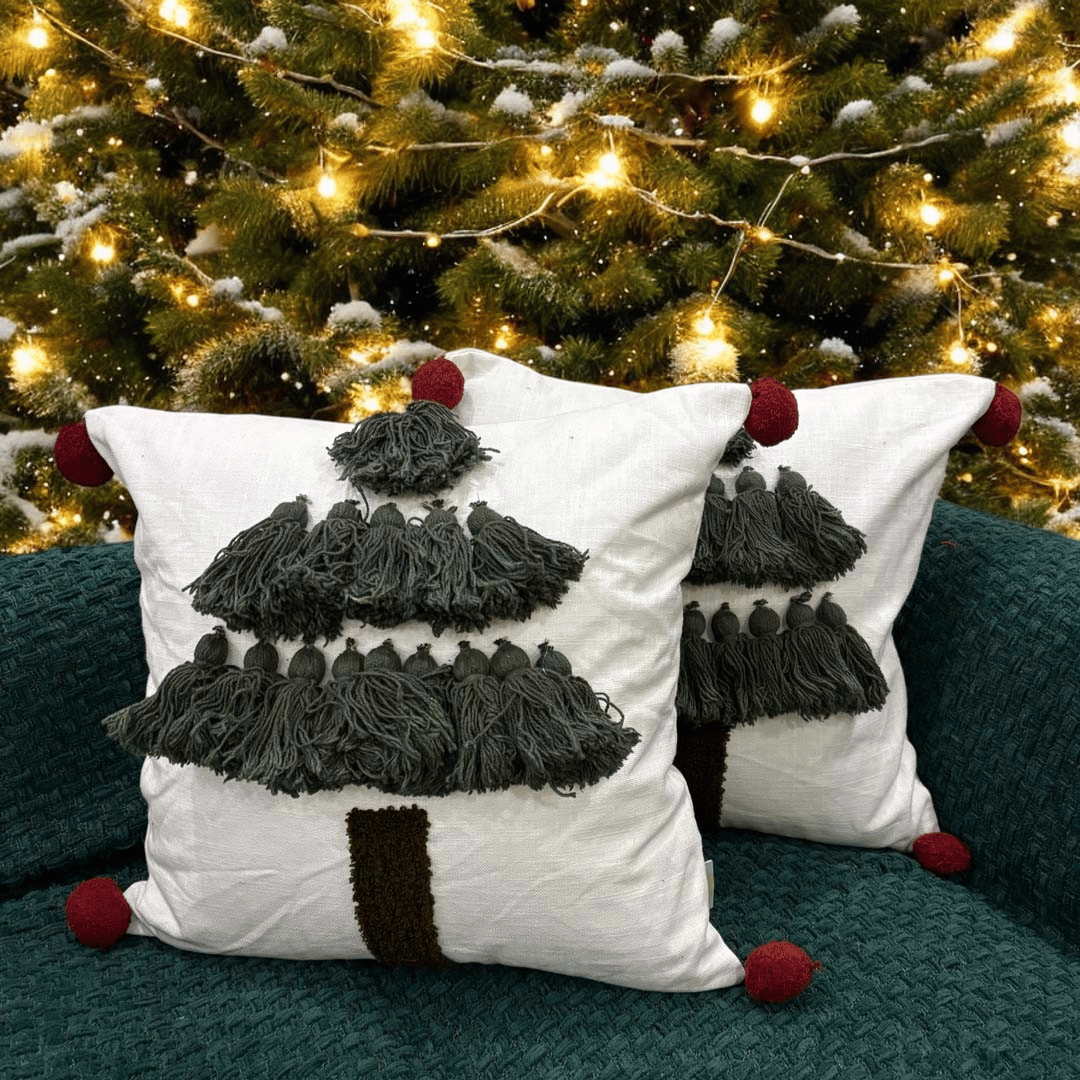 Merry Tassel Christmas Cushion Cover