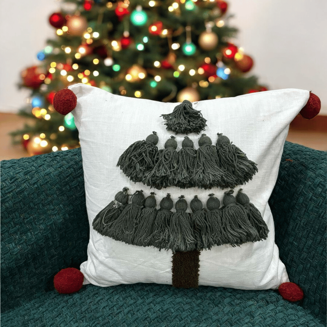 Merry Tassel Christmas Cushion Cover