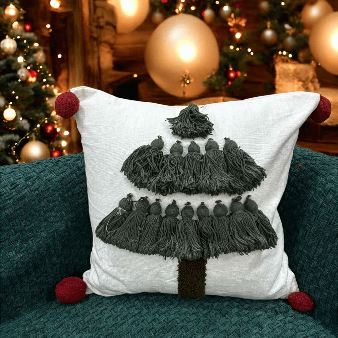 Merry Tassel Christmas Cushion Cover