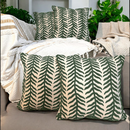 Midnight Fern Tufted Cushion Cover