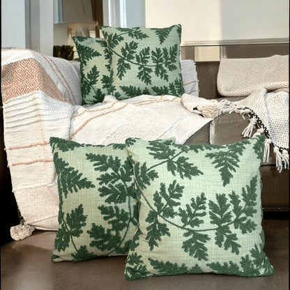 Mint Fern Tufted Cushion Cover