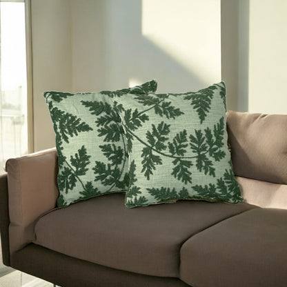 Mint Fern Tufted Cushion Cover