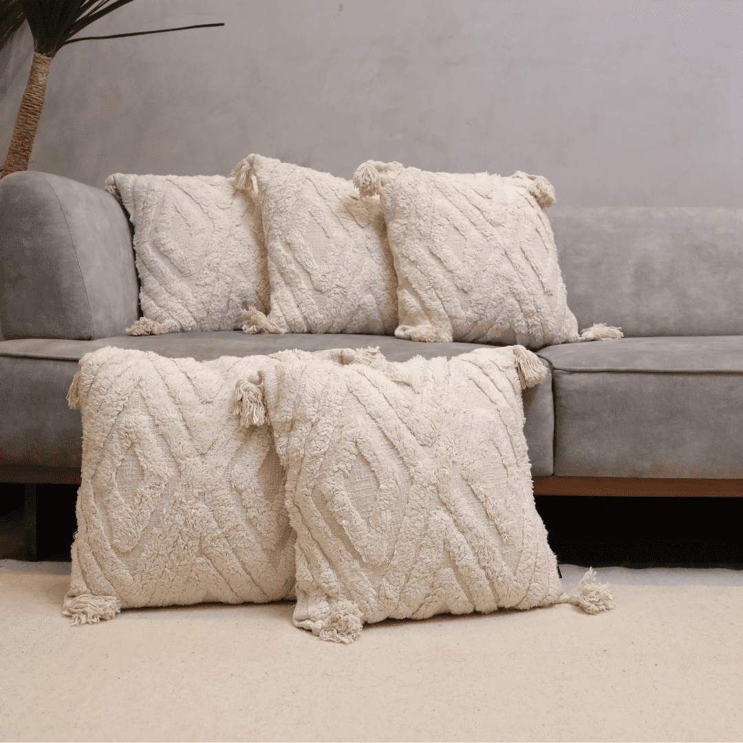 Modern Chevron Tufted Cushion Cover  - Set of 5