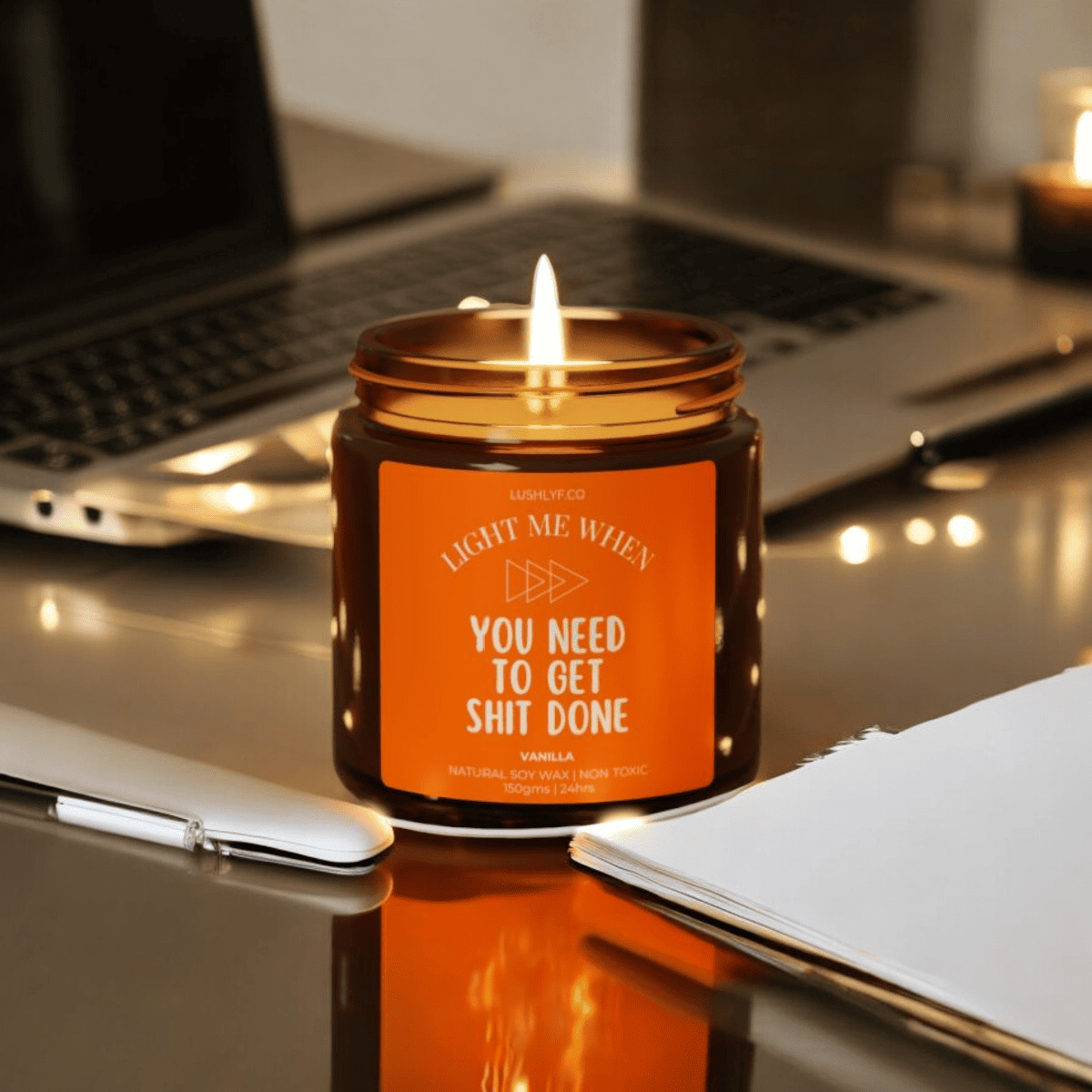 Motivation Glow Valentine Love Candles Vanilla Soy Wax Candle