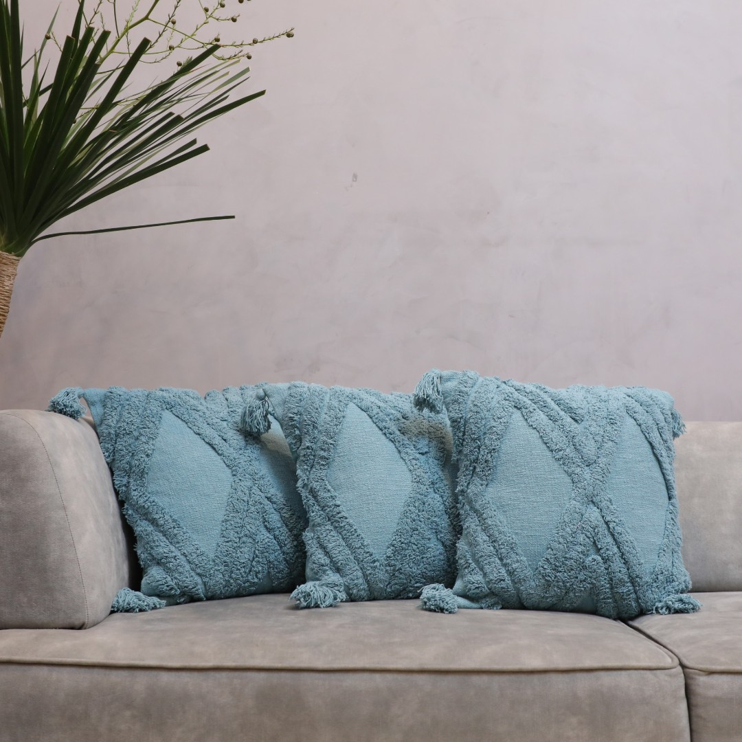 Ocean Breeze Tufted Cushion Cover