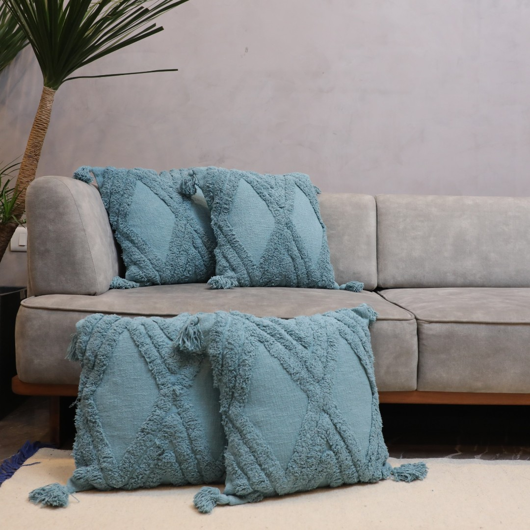 Ocean Breeze Tufted Cushion Cover