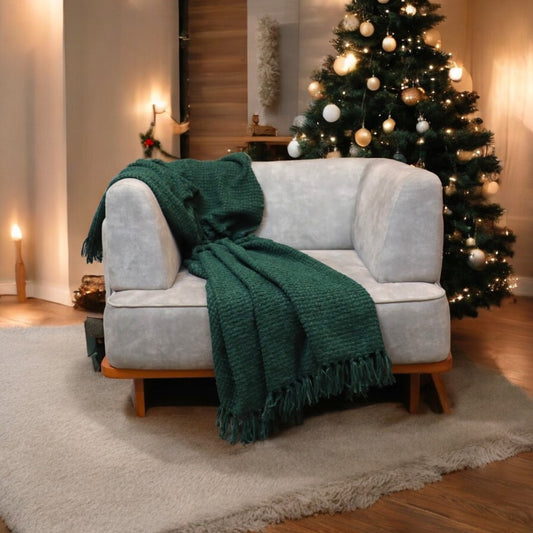 Olive Green - Premium Chenille Sofa Throw