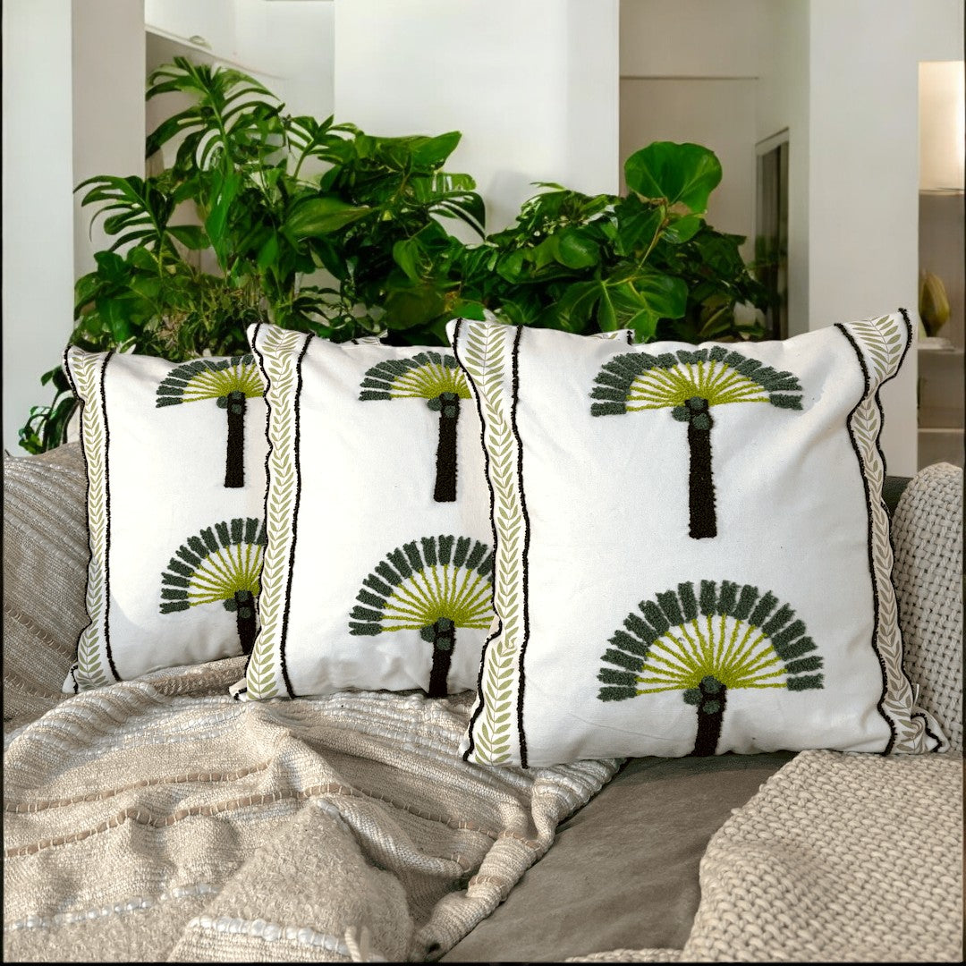 Palm Grove Tufted Cushion Cover