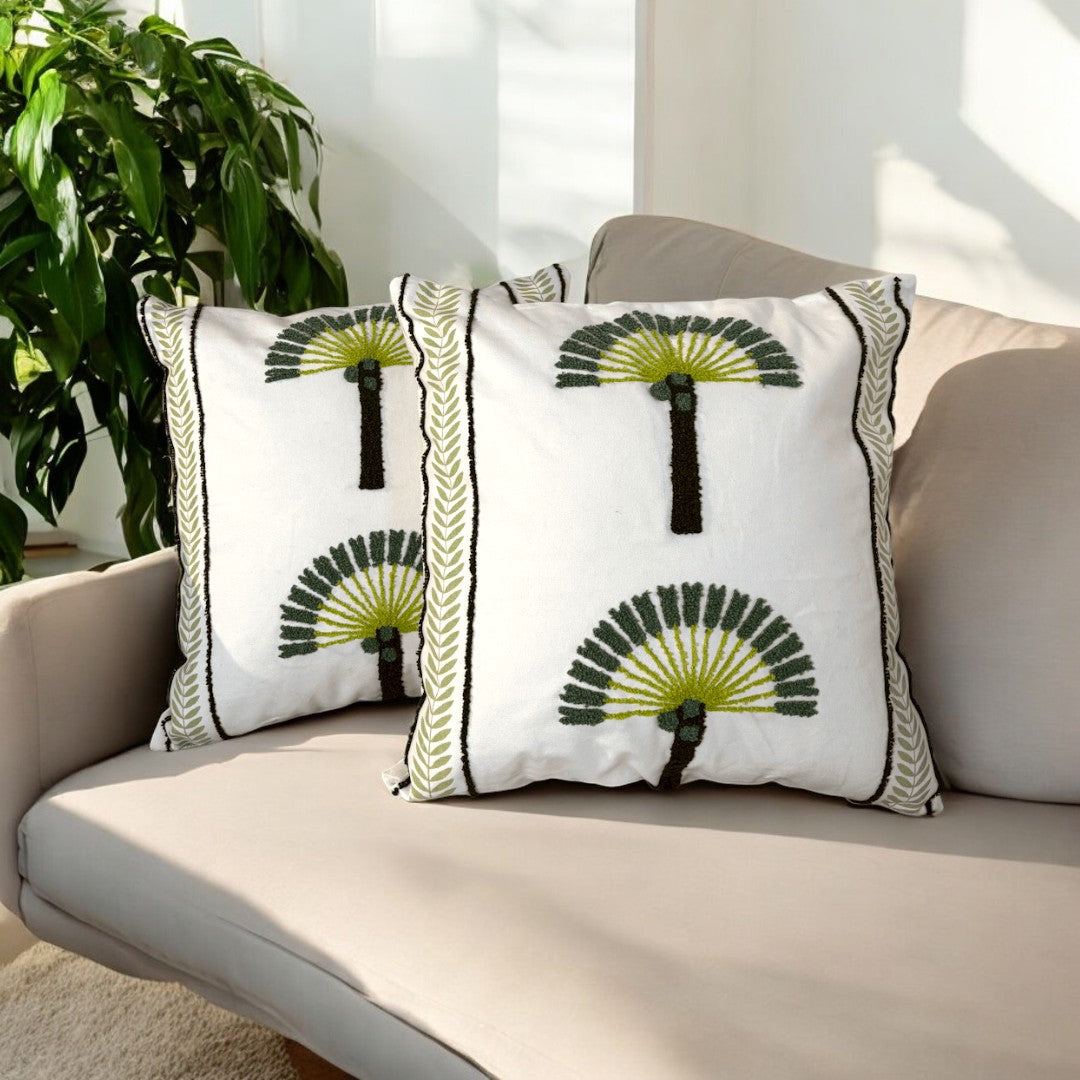 Palm Grove Tufted Cushion Cover