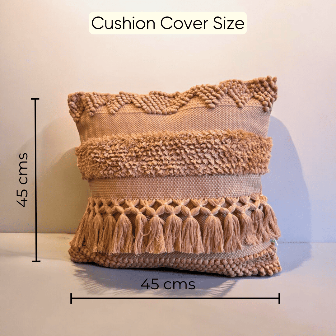 Peach Delight Tufted Cushion Cover