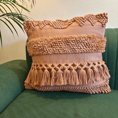 Peach Delight Tufted Cushion Cover - Set of 5