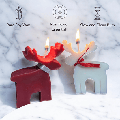 Reindeer Glow Christmas Soy Wax Candle Set of 2