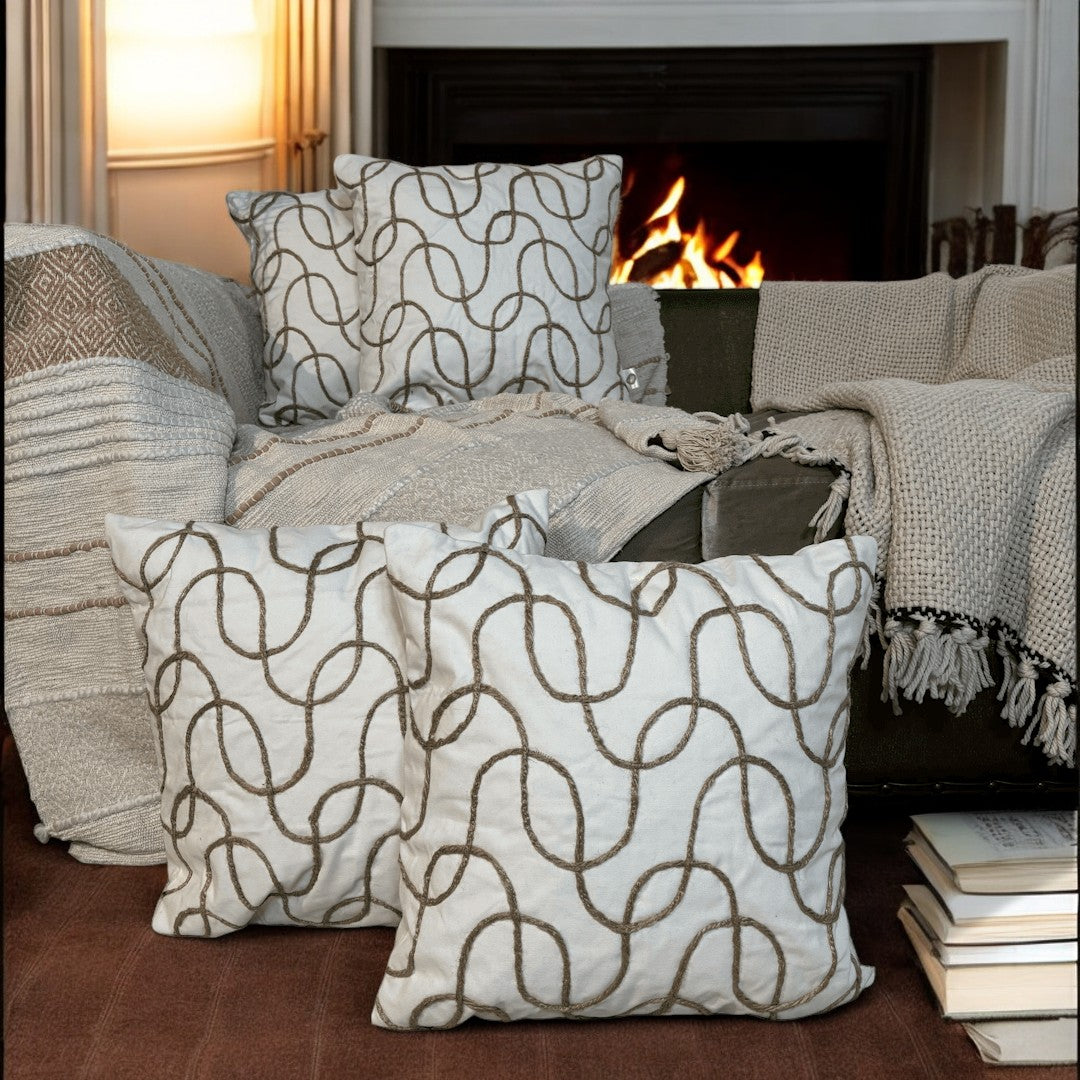 Rope Twist Tufted Cushion Cover