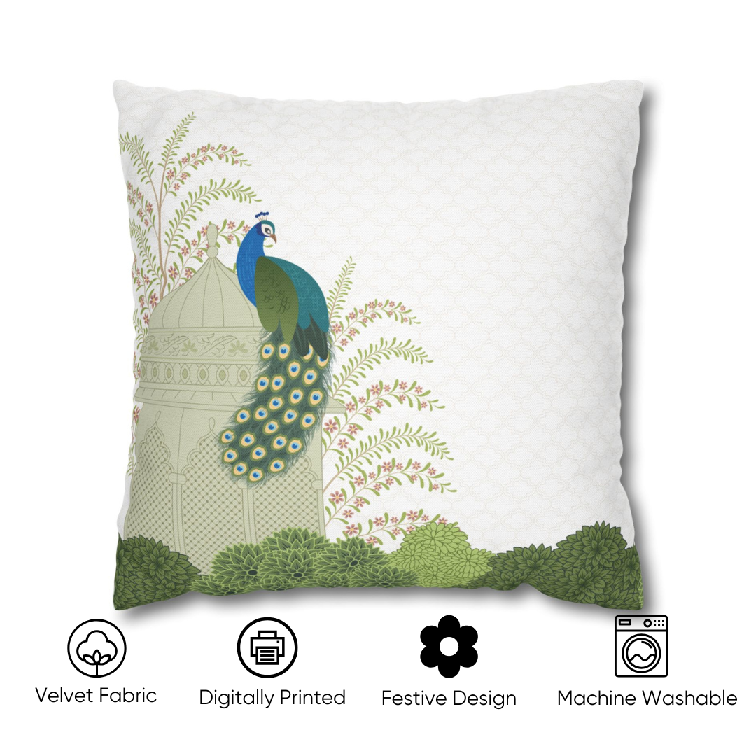 Royal Peacock Velvet Cushion Cover - Set of 5