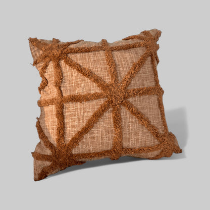 Rustic Crisscross Tufted Cushion Cover