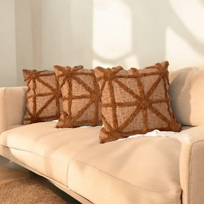 Rustic Crisscross Tufted Cushion Cover