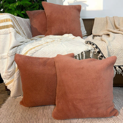 Rustic Ember Plush Tufted Cushion Cover