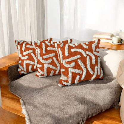 Rustic Waves Tufted Cushion Cover