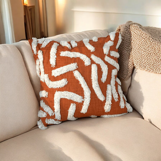 Rustic Waves Tufted Cushion Cover