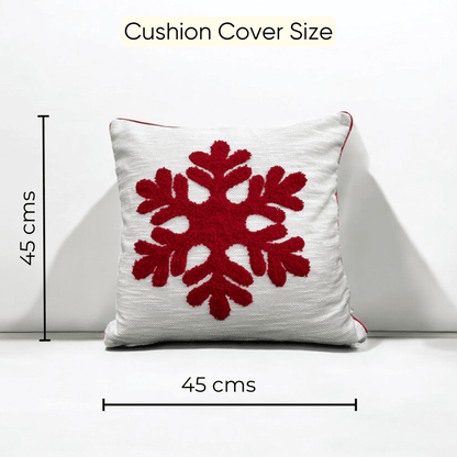 Snowflake Charm Tufted Christmas Cushion Cover