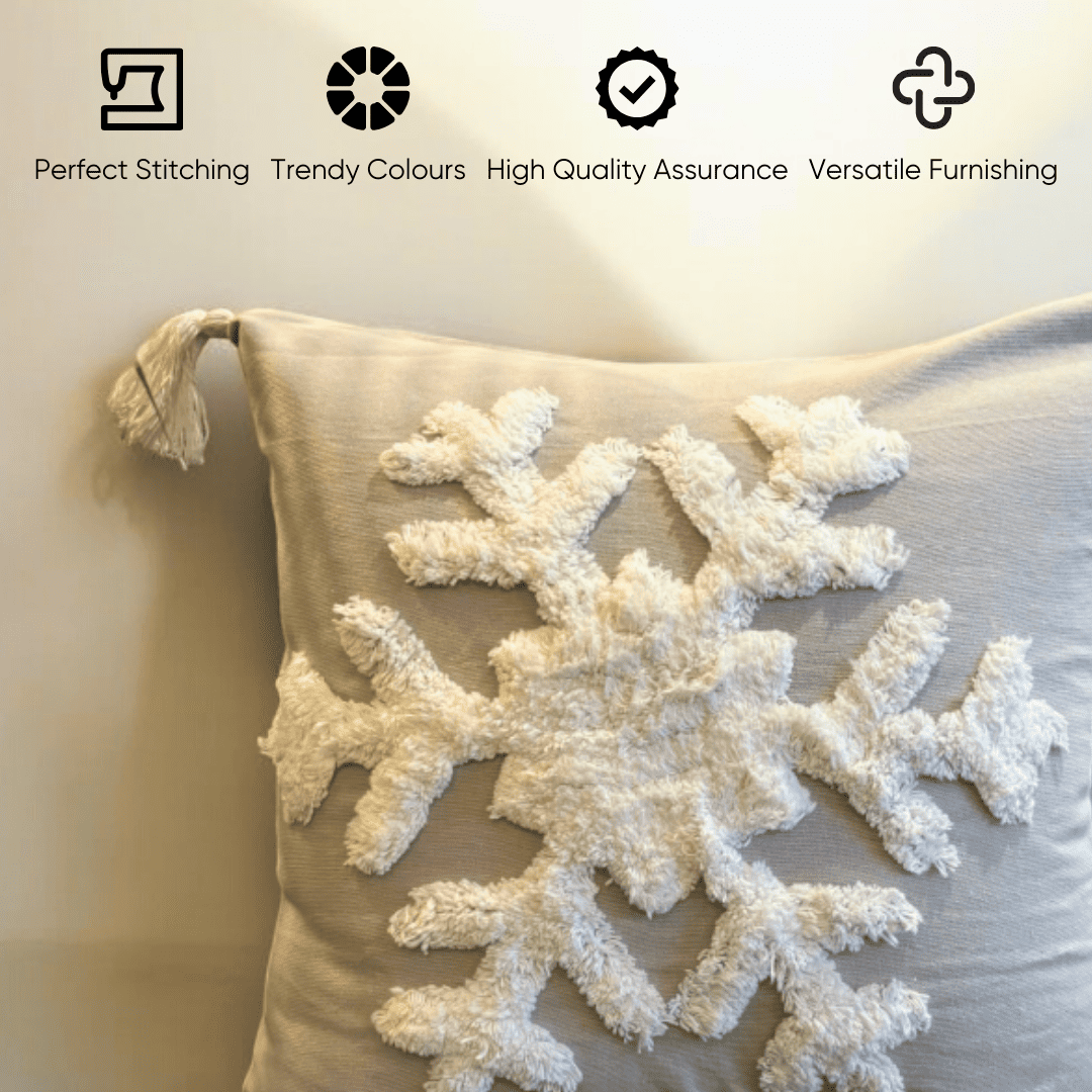 Snowflake Tufted Cushion Cover