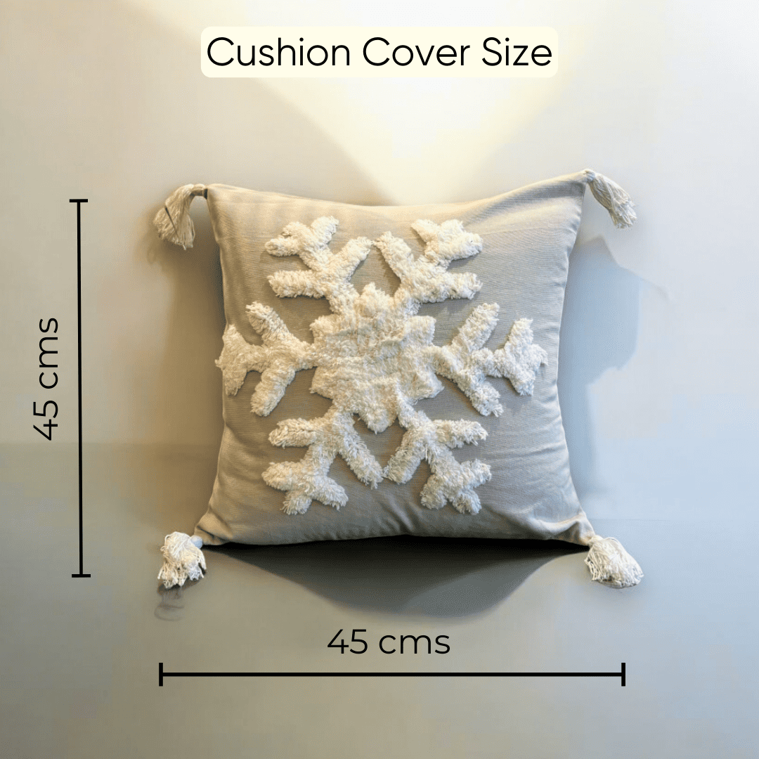 Snowflake Tufted Cushion Cover