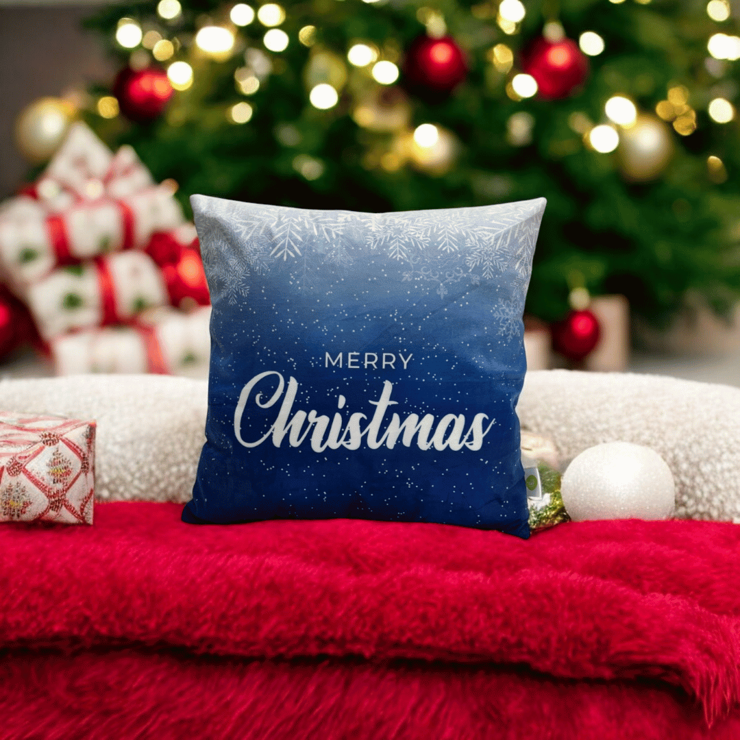 Snowy Bliss Christmas Cushion Cover