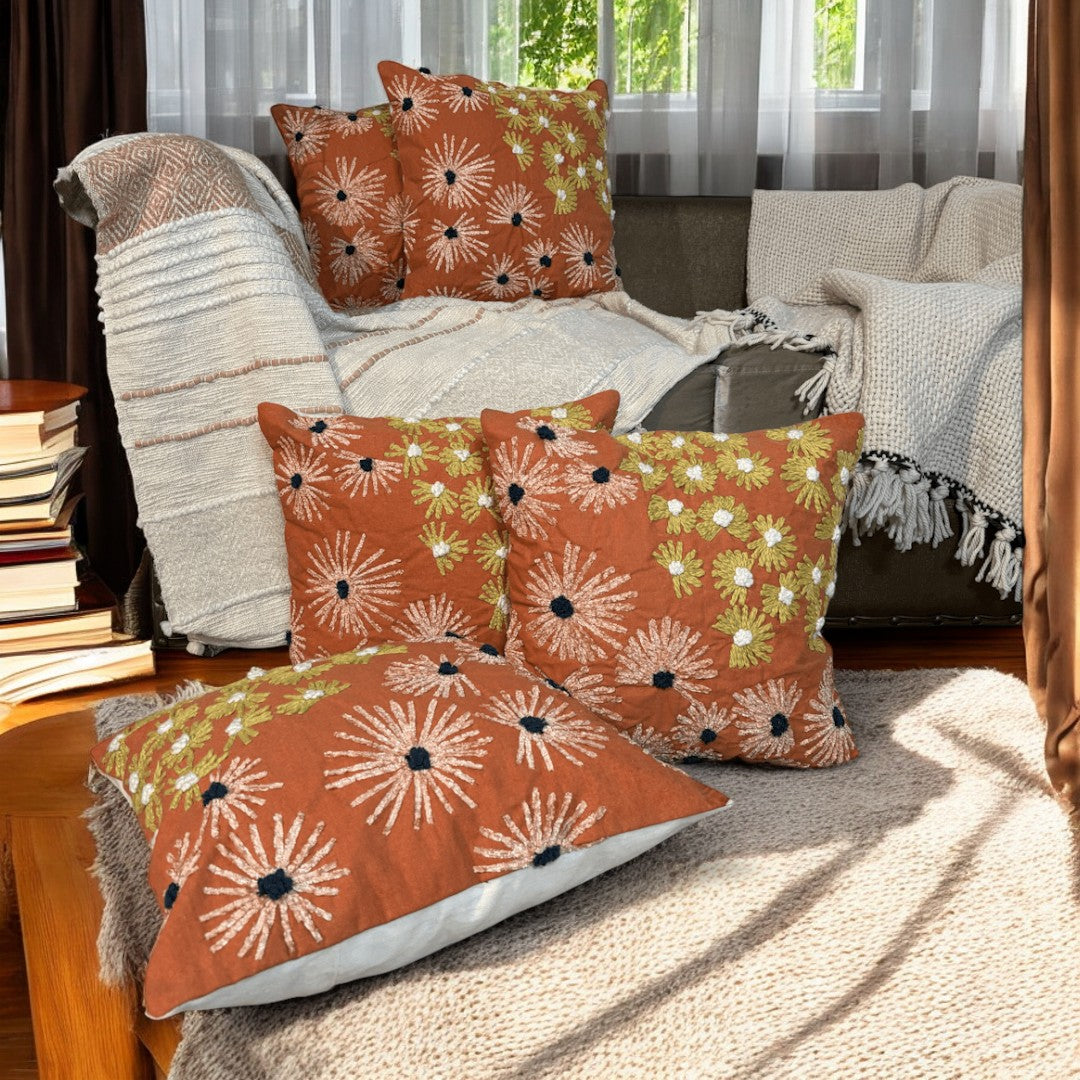 Sunburst Delight Tufted Cushion Cover