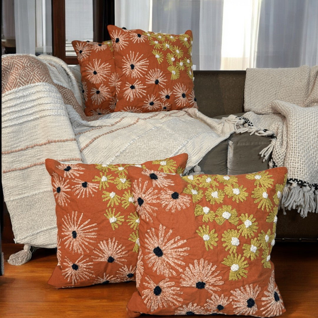 Sunburst Delight Tufted Cushion Cover