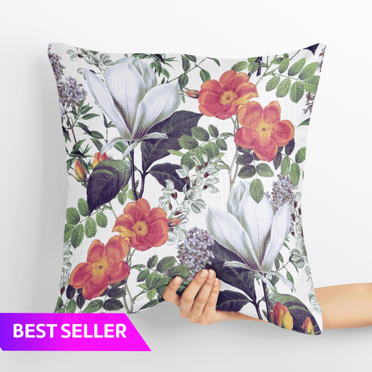 Sunlit Flora Velvet Cushion Cover