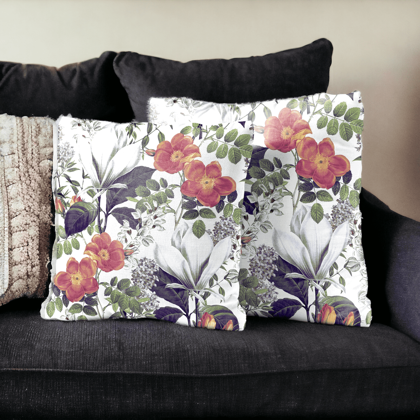 Sunlit Flora Velvet Cushion Cover