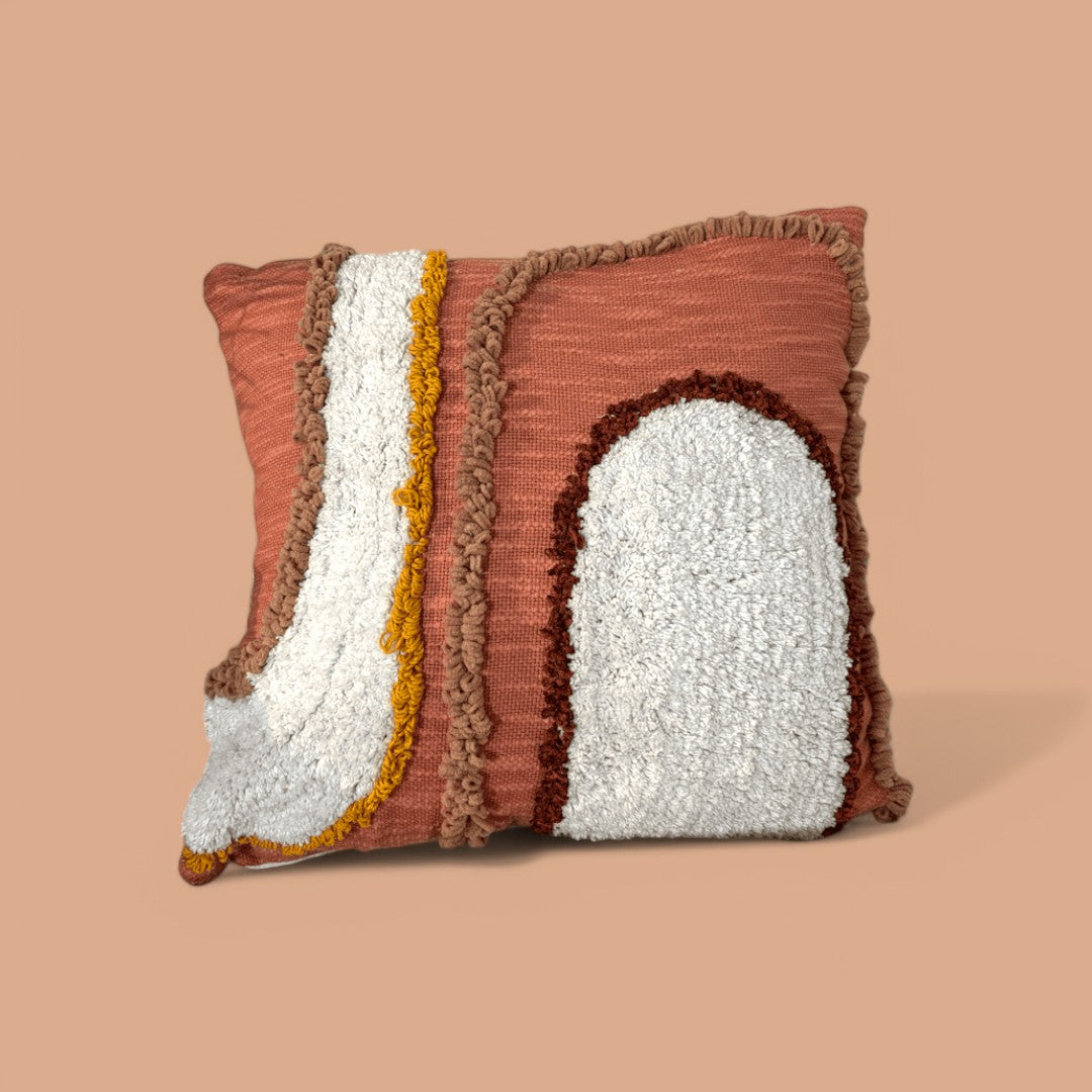 Sunset Arc Tufted Cushion Cover