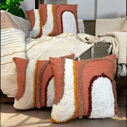 Sunset Arc Tufted Cushion Cover