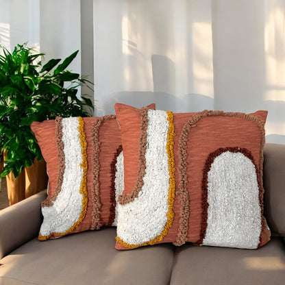 Sunset Arc Tufted Cushion Cover