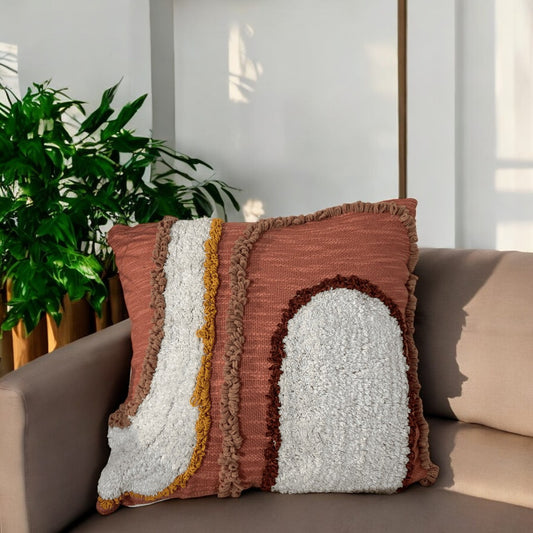 Sunset Arc Tufted Cushion Cover