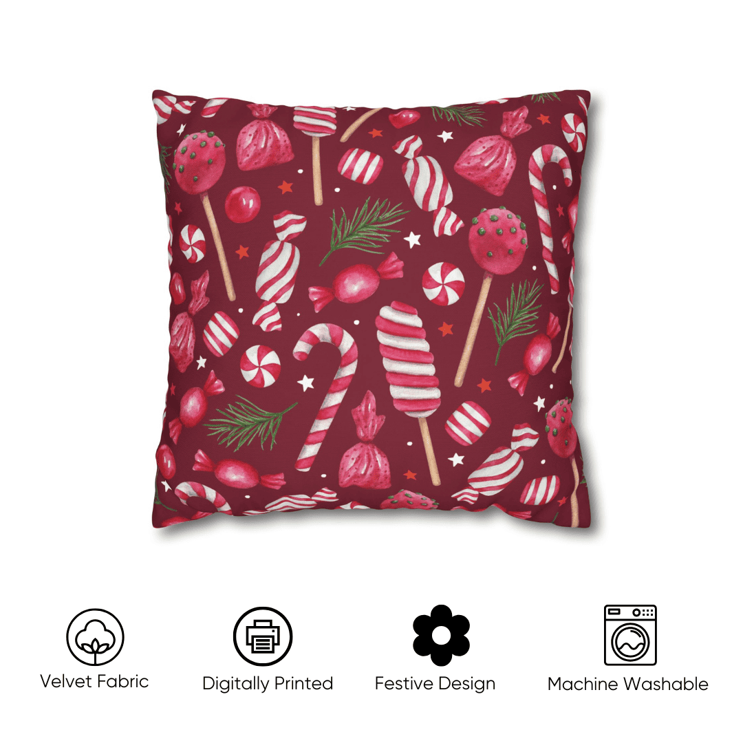 Sweet Treats Velvet Christmas Cushion Cover Set of 5