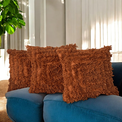 Terracotta Bliss Shaggy Cushion Cover