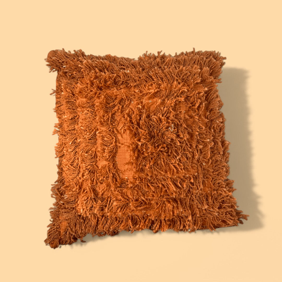 Terracotta Bliss Shaggy Cushion Cover