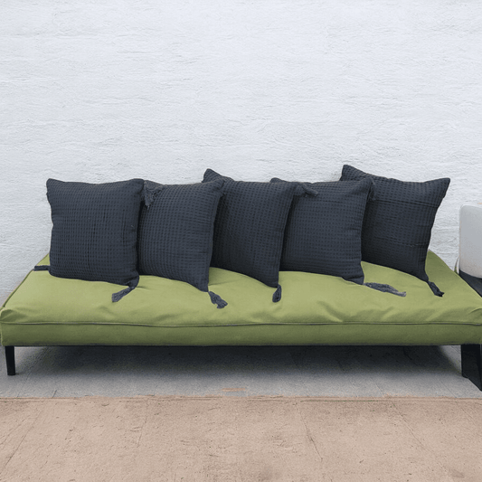 Textured Charcoal Cushion Cover - Set of 5