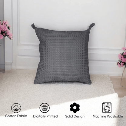 Textured Charcoal Cushion Cover - Set of 5