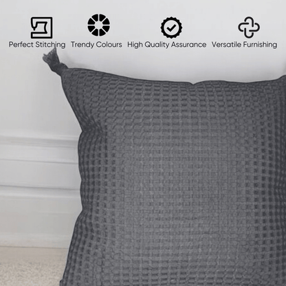 Textured Charcoal Cushion Cover - Set of 5